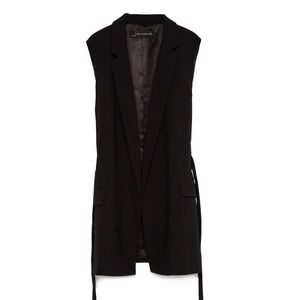 Zara Black Sleeveless Waistcoat Blazer